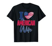 I Love My American Wife USA Heart romantic Valentines T-Shirt