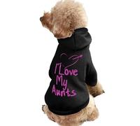 I Love My Aunts Dog Clothes Short Sleeve Pet Hoodie Cute Cat Costume Jacket Tee for Small Dogs 2XL