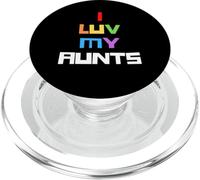 I Love My Aunts Gay Pride Rainbow Pride 2 Aunt Auntie Sis PopSockets PopGrip for MagSafe