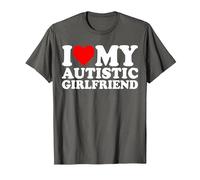 I Love My Autistic Girlfriend Heart My Autism GF T-Shirt, Men, Asphalt Grey, 5X-Large