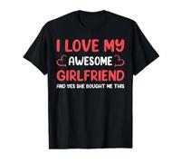 I Love My Awesome Girlfriend and Yes She Bought Me This Value Graphic T-Shirt, Men, Black, L