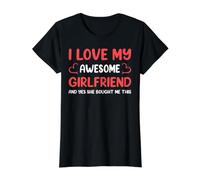 I Love My Awesome Girlfriend and Yes She Bought Me This Value Graphic T-Shirt, Women, Black, L