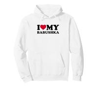 I Love My Babushka Heart Grandma Family Pullover Hoodie