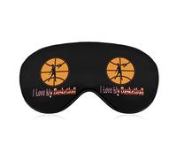 I Love My Basketball Eye Mask for Sleeping Blackout Night Blindfold with Adjustable Strap for Men Women Travel Yoga Nap
