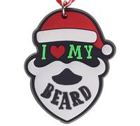 I Love My Beard Hanging Christmas Tree Decoration Silicone Ornament Novelty Bauble - Stocking Filler - Secret Santa - Colourful Multicoloured - Small Gift - Funny