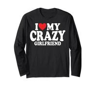 I Love My Beautiful Crazy Girlfriend Boyfriend Couples Heart Long Sleeve T-Shirt