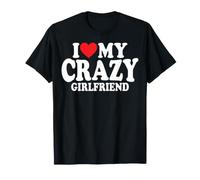 I Love My Beautiful Crazy Girlfriend Boyfriend Couples Heart T-Shirt