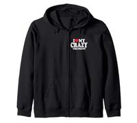 I Love My Beautiful Crazy Girlfriend Boyfriend Couples Heart Zip Hoodie