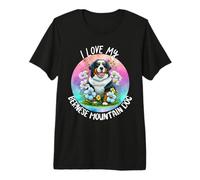 I Love My Bernese Mountain Floral Dog Puppy Pet Graphic Premium T-Shirt