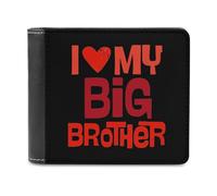 I Love My Big Brother Men's Bifold Wallet Slim Cash Card Holder Leather Purse