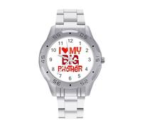 I Love My Big Brother Men's Watches Stainless Steel Watch Strap Analog Quartz Watch Business Wristwatches
