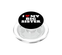 I Love My Big Sister Funny Heart Family Sibling Matching PopSockets PopGrip for MagSafe