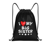 I Love My Big Sister Sports Backpack String Stylish Drawstring Bags Unisex Gym String Bag For Men Women Climbing 39X46Cm