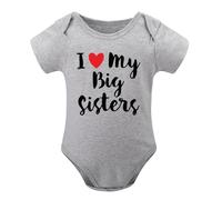 I Love My Big Sisters - Baby Bodysuits One Piece Romper For Babies Gray-style 3months