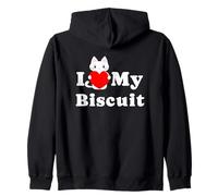 I Love My Biscuit Cat Owner Pet Kitten Lover Zip Hoodie