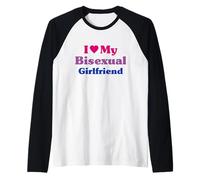 I Love My Bisexual Girlfriend Bi Pride Raglan Baseball Tee