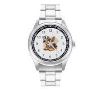 I Love My Border Collie Shepherd Dog Men's Casual Watch with Stainless Steel Strap Alloy Quartz Wrist Watches