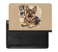 I Love My Border Collie Shepherd Dog Passport Wallet Cute Passport Case with Card Slot Travel Passport Holder Cover