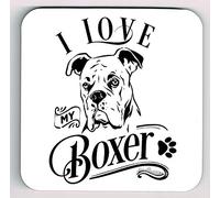 I Love My Boxer Coaster, Boxer Dog Coaster