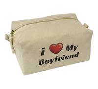 'I Love My Boyfriend' Canvas Wash Bag/Makeup Case (CS00042851)