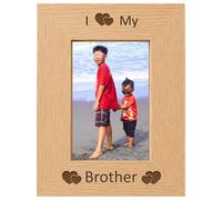 I Love My Brother 6x4 Oak Effect Photo Picture Frame Keepsake Gift
