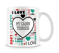I Love My Cairn Terrier Mug (Personalised Mug - Add Photo) Customised Love-Heart Mosaic Design Gift