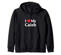 I Love My Caleb Heart Caleb Love Caleb Zip Hoodie
