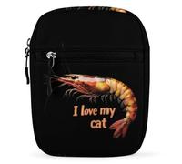 I Love My Cat Shrimp Small Crossbody Bag for Men Women