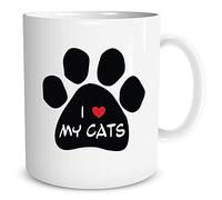 I Love My Cats Mug Pets Animal Lover Paw Crazy Lady Work Coffee Cup WSDMUG352