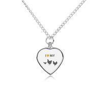 I Love My Chickens Custom Urn Necklace for Ashes Heart Keepsake Pendant Jewelry Memorial Cremation