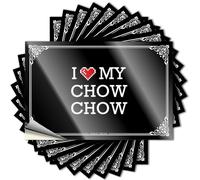I Love My Chow Chow Work Office Decor Inside DIY | Cute Decals Laptop Removable Vinyl Sticker Decal(8X12CM)