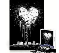 I Love My City 1000 Pieces Jigsaw Puzzles for Teenagers Anxiety Relief Clean Connection Fun Hobby Home Display (50x75cm)