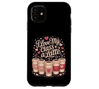 I Love My Class A Latte Teacher Coffee Hearts Case for iPhone 11