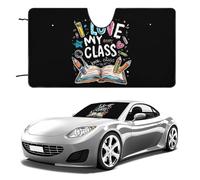 I Love My Class Funny Car Windshield Sun Shade Collapsible Vehicle Front Window Visor Heat Insulation Cover 51"×28" 55"×30"
