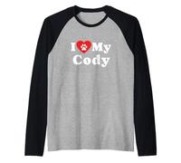 I Love My Cody Dog Owner Pet Dog Lover Raglan Baseball Tee