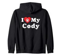 I Love My Cody Dog Owner Pet Dog Lover Zip Hoodie