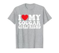 I Love My Cougar Girlfriend T-Shirt, Men, Heather Grey, 5X-Large