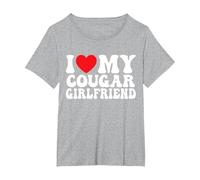I Love My Cougar Girlfriend T-Shirt, Women's Plus, Heather Grey, 5X