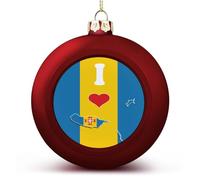 I Love My Country,Madeira Ball Ornament Madeira Flag Map Hanging Ornaments Keepsake Souvenir Christmas Tree Seasonal Holiday Decoration