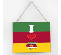 I Love My Country Suriname Personalized Wall Décor Wooden Sign 10x12 Inch State Flag Travel Sports Decorative Wall Art Wood Plaque with Sayings Home Decor for Living Room Office