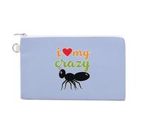 I Love My Crazy Aunt Portable Canvas Coin Purse Fashion Pencil Case Travel Makeup Bag
