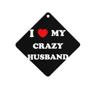 I Love My Crazy Husband Car Air Freshener Ocean Scent Long Lasting Tablets for Auto Hanging Fragrance