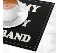 I Love My Crazy Husband Linen Placemats 31x44CM Dining Table Place Mats Set Decorative Home Decoration