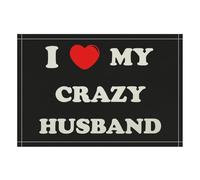 I Love My Crazy Husband Linen Placemats 31x44CM Dining Table Place Mats Set Decorative Home Decoration