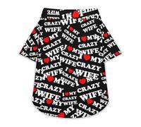 I Love My Crazy Wife Dog Hawaiian Shirt Stretch Collar Button Down Pet Clothes for Small Medium Puppy