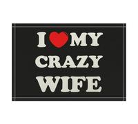 I Love My Crazy Wife Linen Placemats 31x44CM Dining Table Place Mats Set Decorative Home Decoration