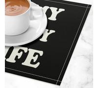 I Love My Crazy Wife Linen Placemats 31x44CM Dining Table Place Mats Set Decorative Home Decoration