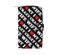 I Love My Crazy Wife Womens Wallet Purses Coin Pouch RFID Wallets for Card Holder Money Organiser Bag