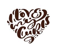 I Love My Curly Hair Calligraphy Vintage Motivational Text Wall Decals 49.2x60.5cm Self Adhesive Coffee