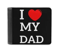 I Love My Dad Printed Bifold Wallet with Hidden Compartments Pocket Money and Credit Card Holder for Men Women